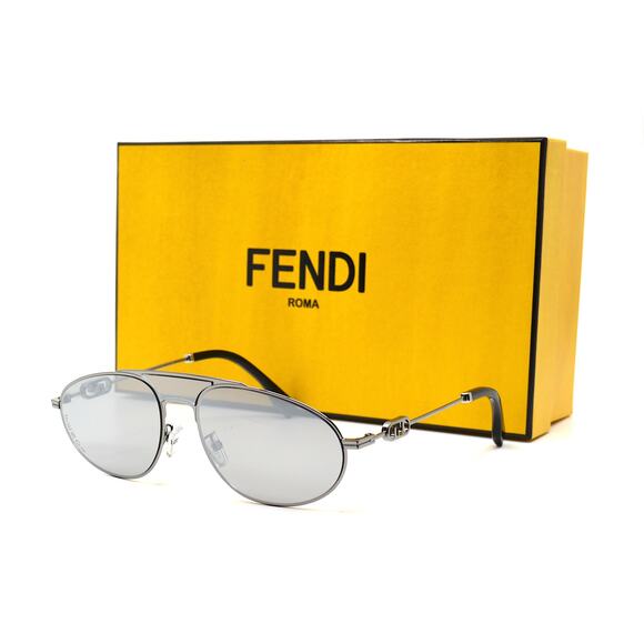 FENDI FE40072U 14C GREY SILVER MIRROR AUTHENTIC SUNGLASSES - Picture 9 of 11